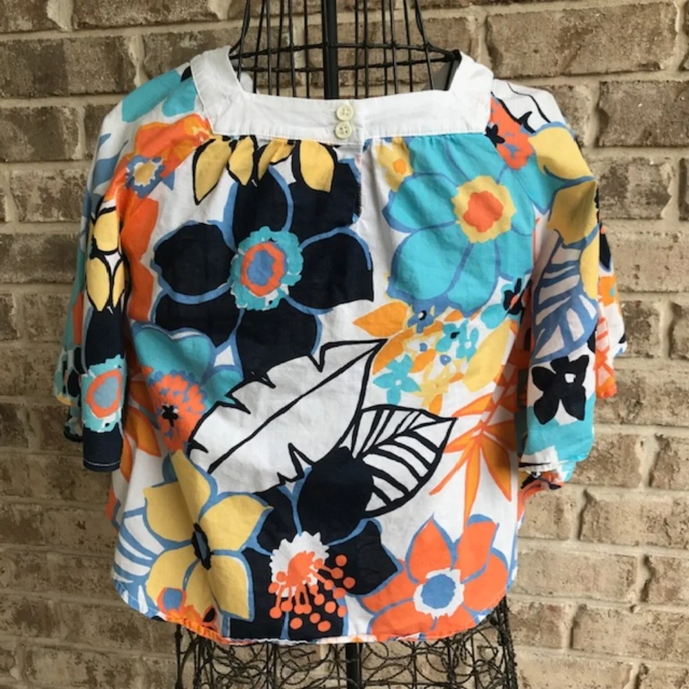 Gymboree Floral Top Batwing Sleeves Embellished